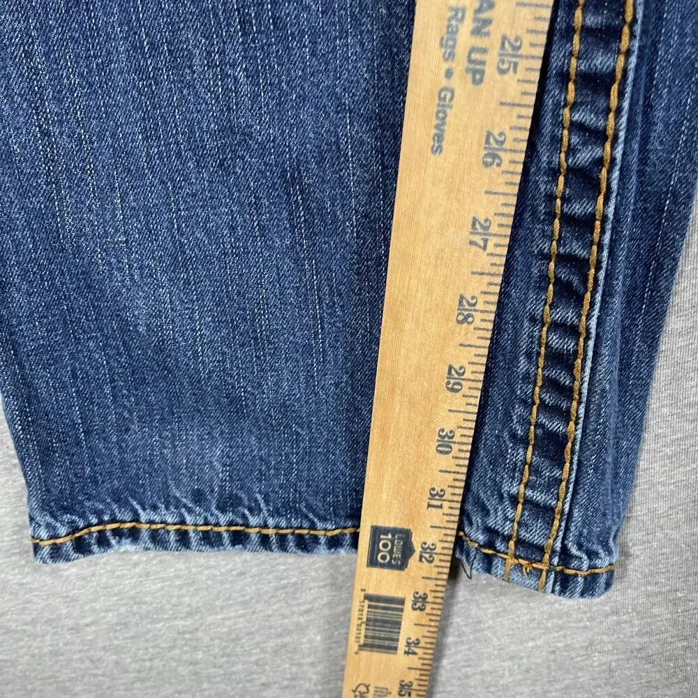 MEK DNM Jeans Mens 38x34 (36x32) Medium Wash Bilbao Straight Embroidered Y2K